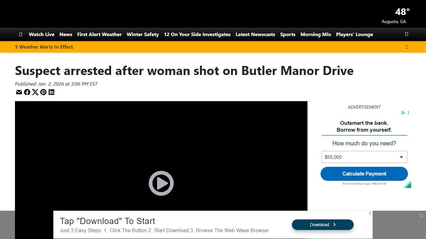 Suspect arrested after woman shot on Butler Manor Drive